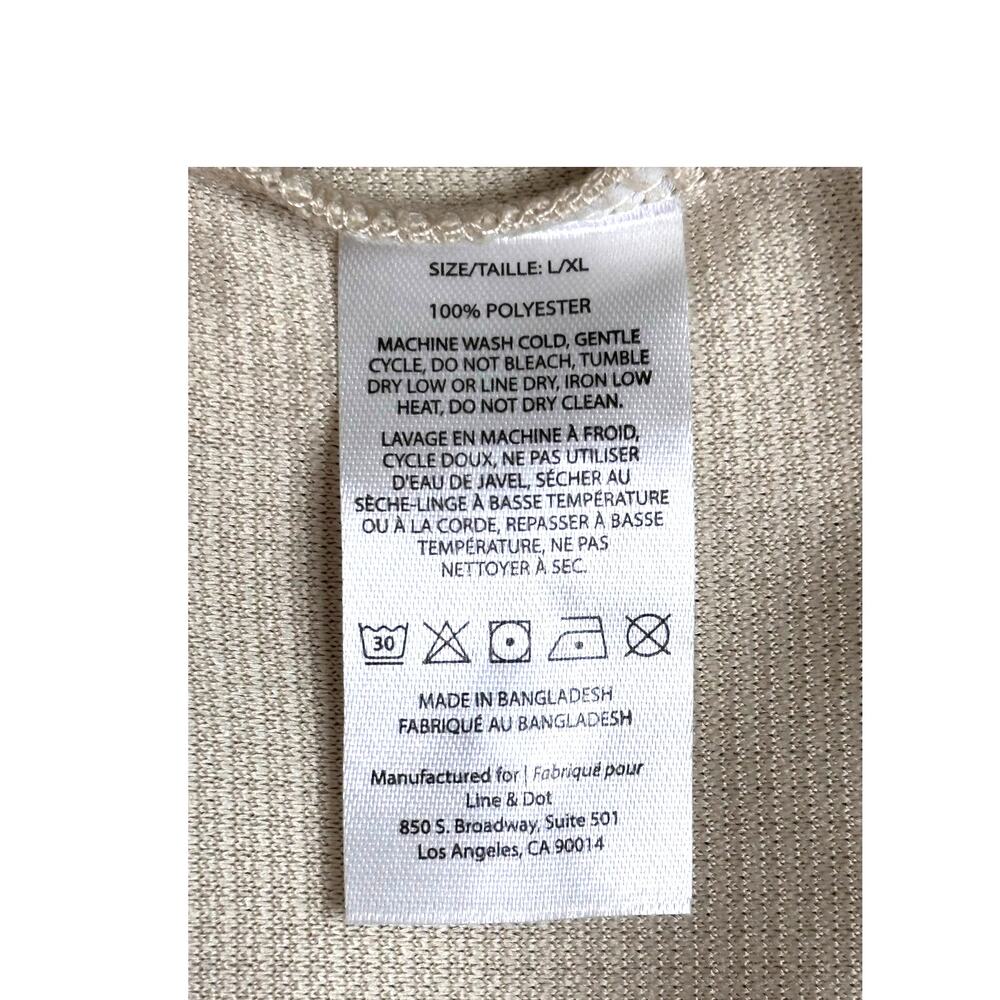 Line and Dot Waffle Knit Robe With Pockets and Self Tie Belt Size L/XL NEW - Picture 7 of 8